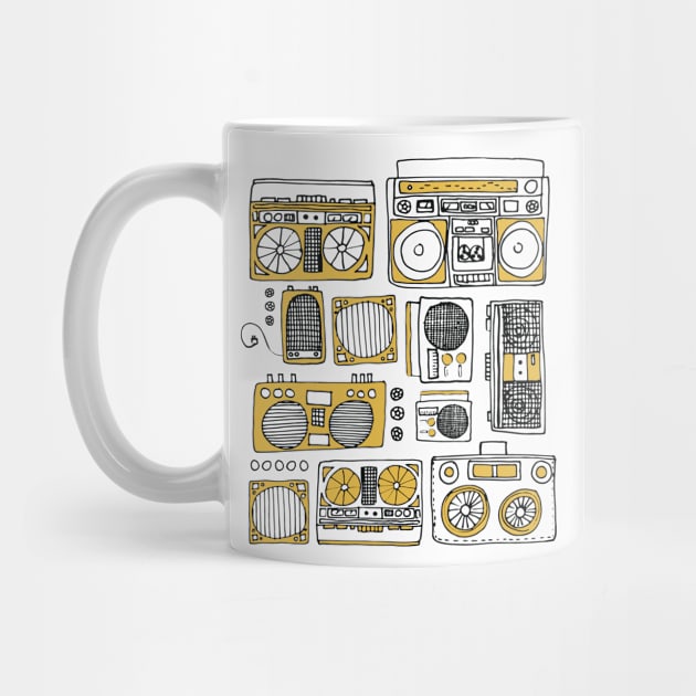 Boomboxes (Black and Yellow Ink) by BigBridgeStudios